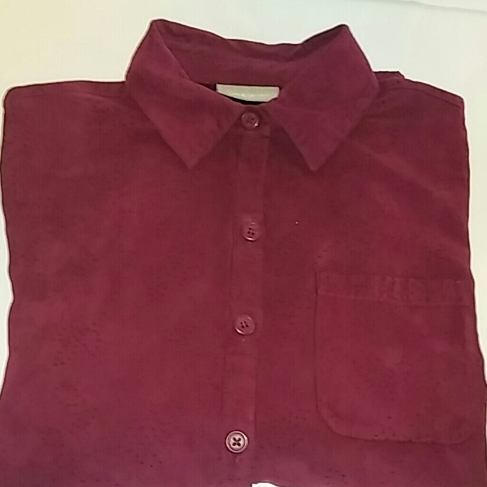 Croft & Barrow Suede Look Shirt w Punched Pattern